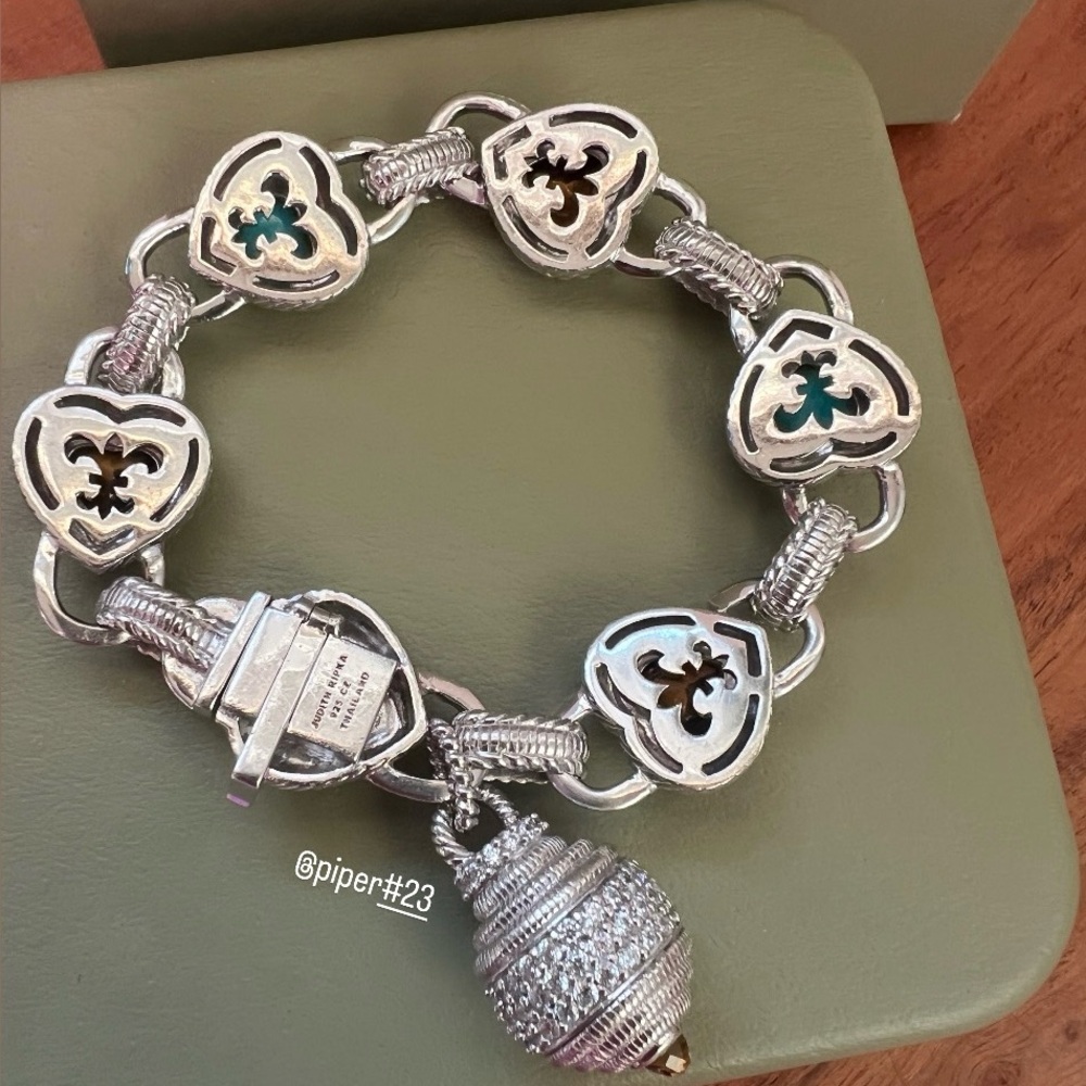 Judith Ripka Turquoise & Tigers Eye Doublet Heart-shaped Bracelet - Picture 8 of 11